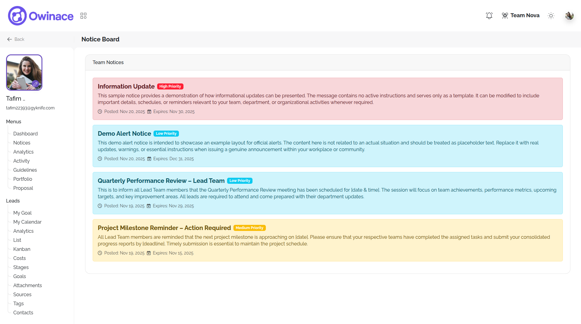 Owinace cover letter editor